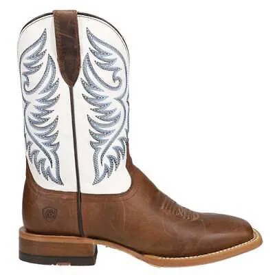 Мужские белые повседневные ботинки Ariat Wiley Pecan Square Toe Cowboy 10044569-200