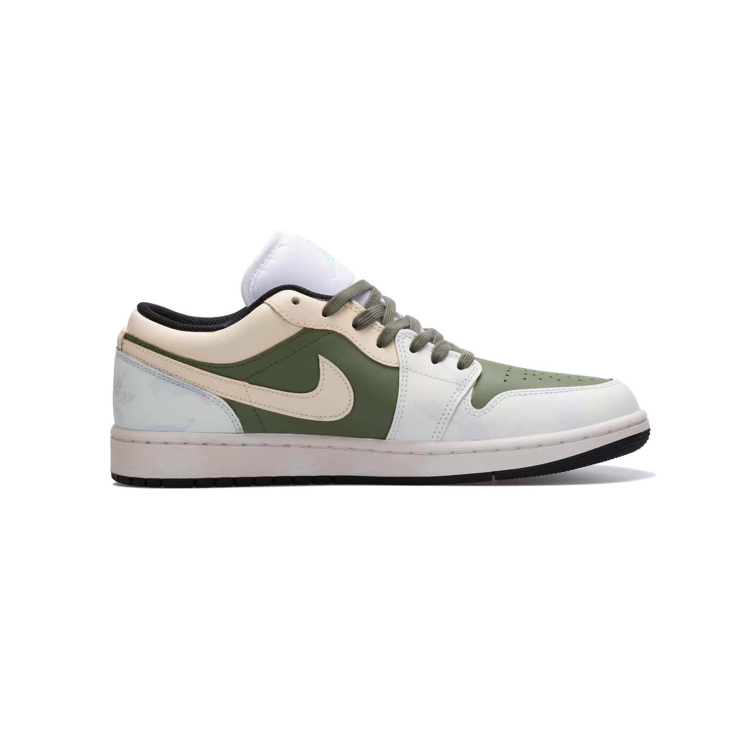 Кроссовки Air Jordan 1 Vintage Basketball Shoes Women's Low-top White/Green, зеленый