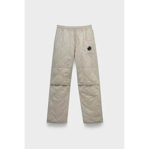 Брюки C.P. COMPANY diagonal raised fleece mixed quilted sweatpants, размер 50, светло-серый