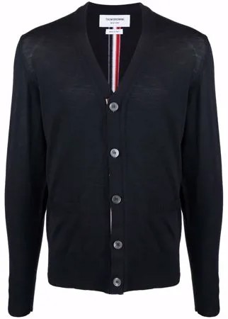 Thom Browne кардиган с полосками RWB и V-образным вырезом