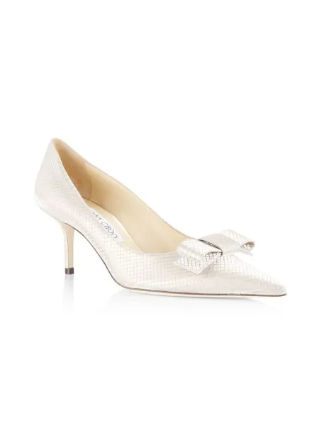 Туфли-лодочки на каблуке с блестками Love/Bow 65MM Jimmy Choo