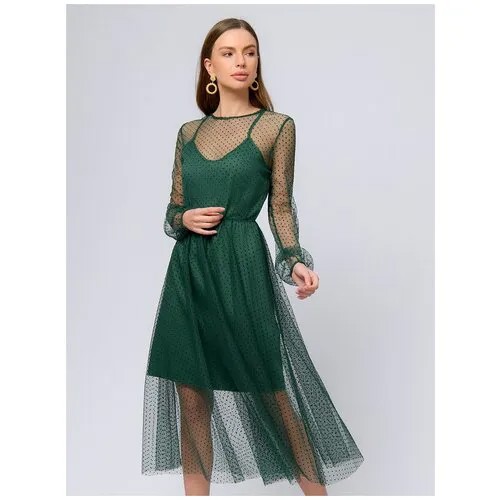 Платье 1001dress, размер 54, зеленый