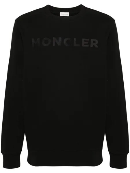 Moncler толстовка с вышитым логотипом, черный