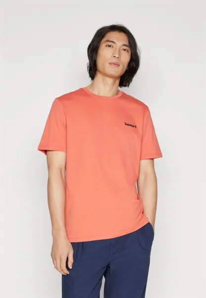 Футболка с принтом Small Linear Logo Print Tee Timberland, цвет burnt sienna