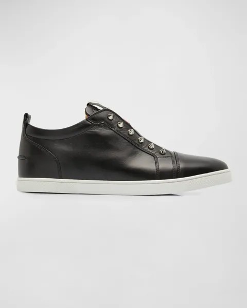 Мужской Ф.А.В. Кожаные слипоны с шипами Fique A Vontade Christian Louboutin, цвет Black