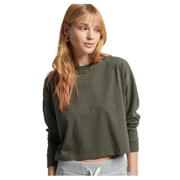 Лонгслив Superdry Vintage Crop, зеленый