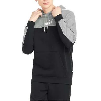 Puma Ess+ Block Pullover Hoodie Mens Black Casual Outerwear 849036-01