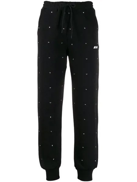 MSGM спортивные брюки с кристаллами