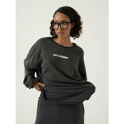 Свитшот  Весь мир моды, размер one size, , графит