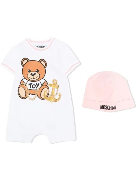 Moschino Kids комплект из ромпера и шапки бини Toy Bear