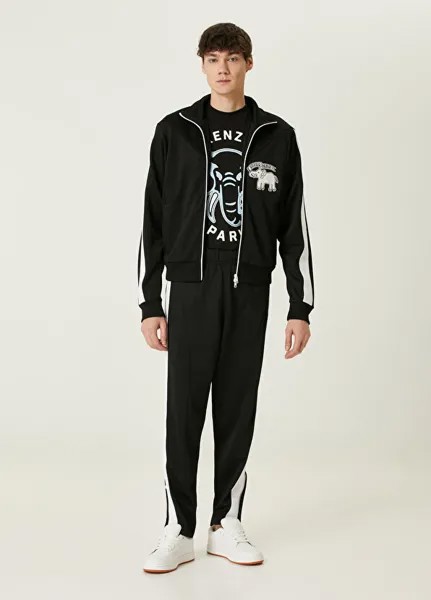 Спортивные брюки с флагом слона Kenzo, черный