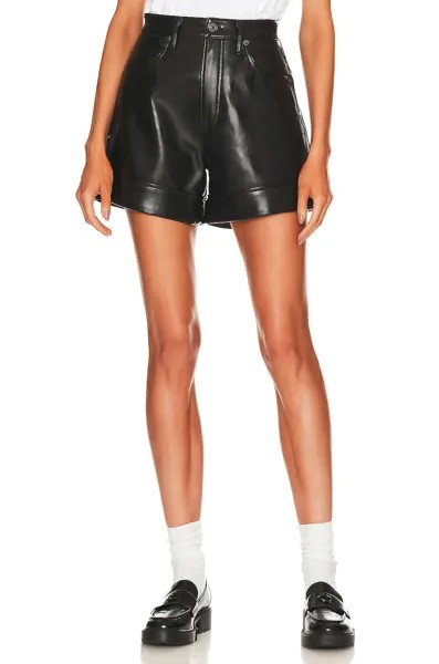 Шорты AGOLDE Recycled Leather Angled Hem Short, цвет Detox