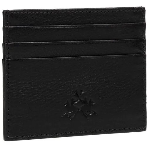 Бумажник La Martina, натуральная кожа, зернистая фактура, без застежки, отделение для карт, черный