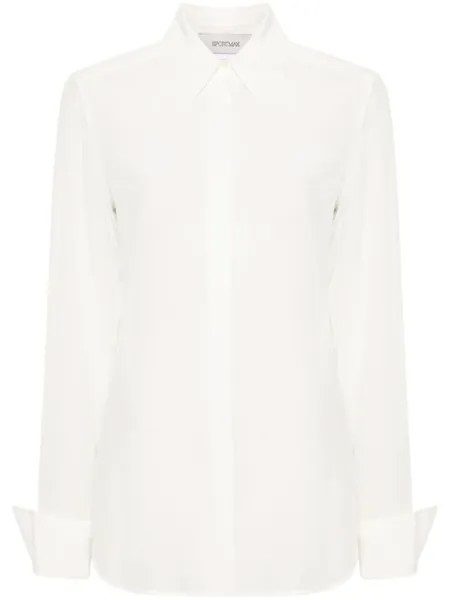 Sportmax шелковая рубашка, белый