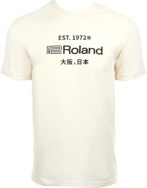 Футболка с логотипом Roland «Est. 1972 Kanji» — XXXL, кремовый