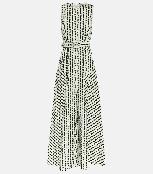 Платье макси Elliot из хлопка и льна с принтом DIANE VON FURSTENBERG, белый