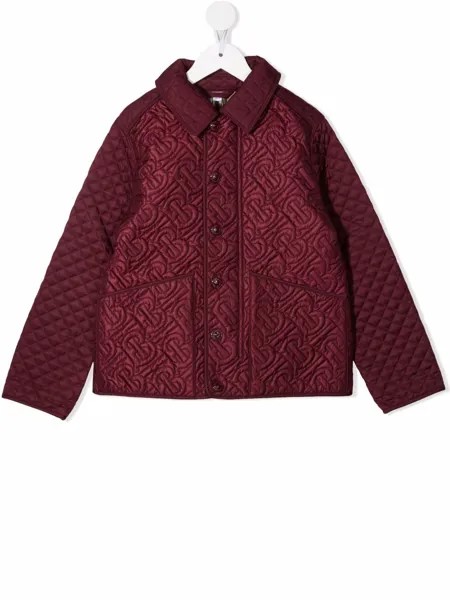 Burberry Kids стеганая куртка с монограммой