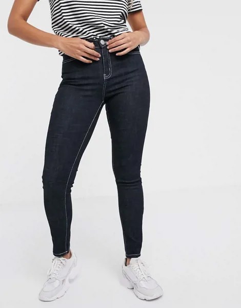 Укороченные джинсы скинни цвета индиго Glamorous-Синий