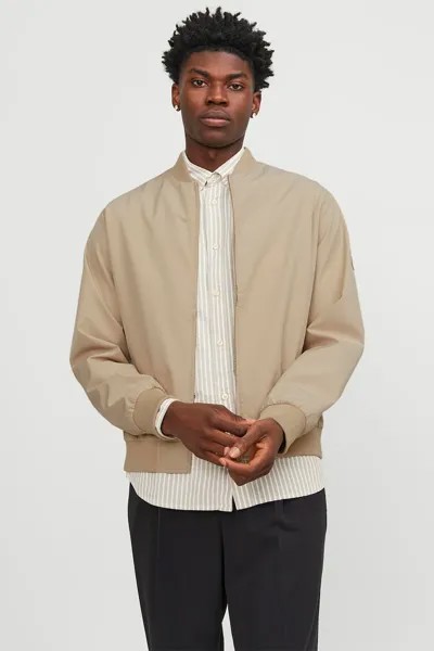 Бомбер с боковыми карманами Jack & Jones, бежевый
