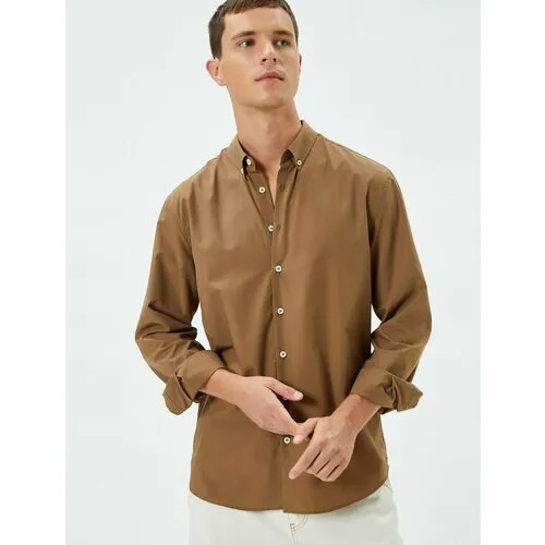 Рубашка KOTON, размер S, коричневый