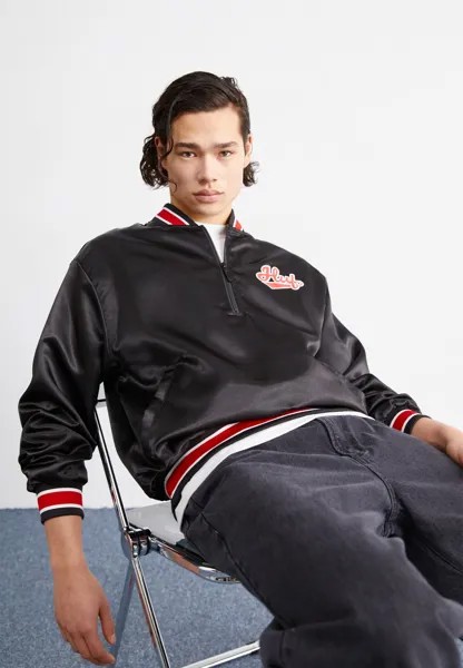 Куртка-бомбер POP FLY BASEBALL JACKET HUF, цвет black