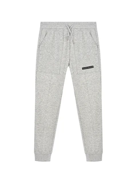 Серые спортивные брюки с логотипом Calvin Klein детские