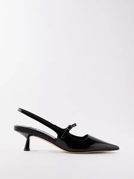 Туфли didi 45 из лакированной кожи с пяткой на пятке Jimmy Choo, черный