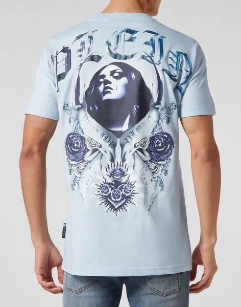 Футболка Круглый вырез SS Graphic Plein Philipp Plein, цвет Light Blue