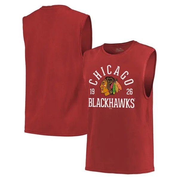 Мужская майка Majestic Threads Red Chicago Blackhawks Softhand Muscle Tank