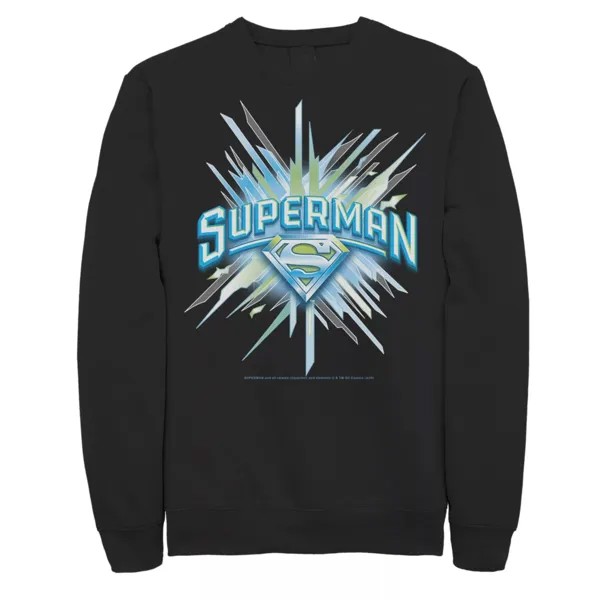 Мужской свитшот с логотипом на груди и кристаллами Супермена DC Comics