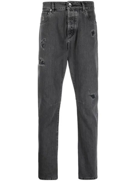 Brunello Cucinelli джинсы прямого кроя, серый