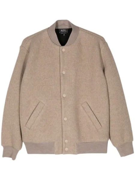 A.P.C. трикотажный бомбер, нейтральный цвет