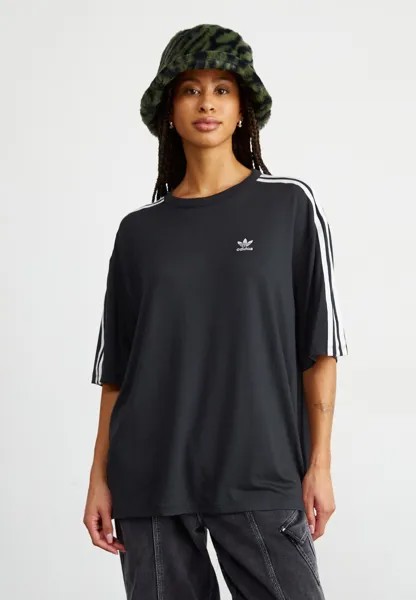 Футболка с принтом adidas Originals STRIPE TEE OVERSIZED, черный