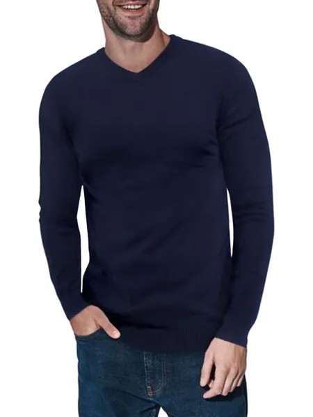 Однотонный свитер с V-образным вырезом X Ray, темно-синий