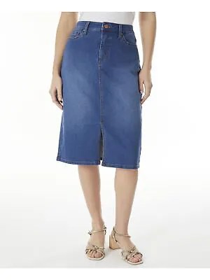JONES NEW YORK Женская синяя джинсовая юбка-карандаш миди без подкладки на молнии с разрезом 2
