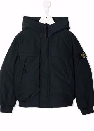 Stone Island Junior куртка с капюшоном и нашивкой-логотипом