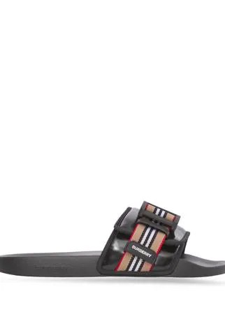 Burberry шлепанцы с отделкой Icon Stripe