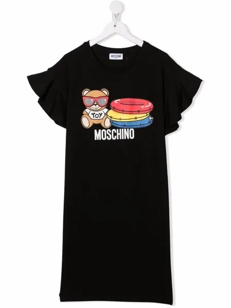 Moschino Kids платье-футболка с логотипом