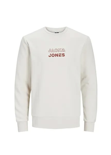 Кремовый мужской свитшот с круглым вырезом Jack & Jones