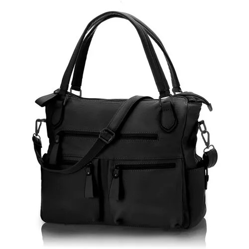 Кожаная сумка кросс-боди через плечо, 11х30х33 см, черный, Redmond, CUSD8606