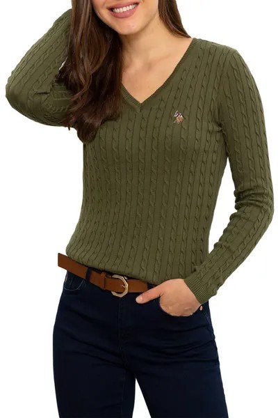 Пуловер женский U.S. POLO Assn. зеленый