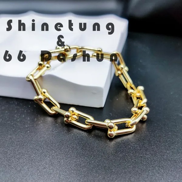 Shinetung 2021 тренд U браслет толстый мужчины и женщины роскошные ювелирные изделия подарок с логотипом T цепи Высокое качество Бесплатная достав...