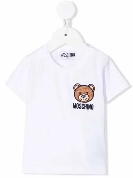 Moschino Kids футболка с вышивкой Teddy Bear