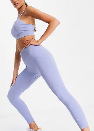 Сиреневые бесшовные леггинсы HIIT-Голубой