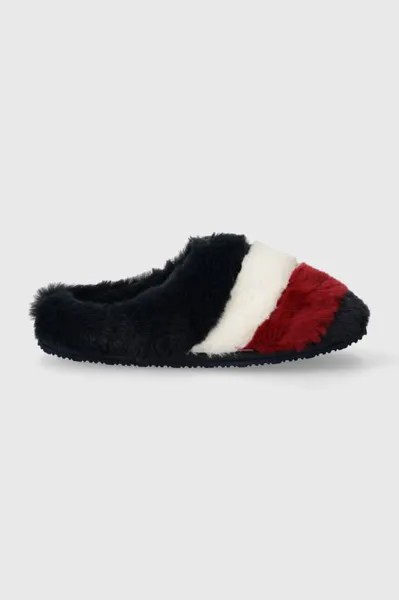 Тапочки FLAG FUR HOME SLIPPER Tommy Hilfiger, темно-синий