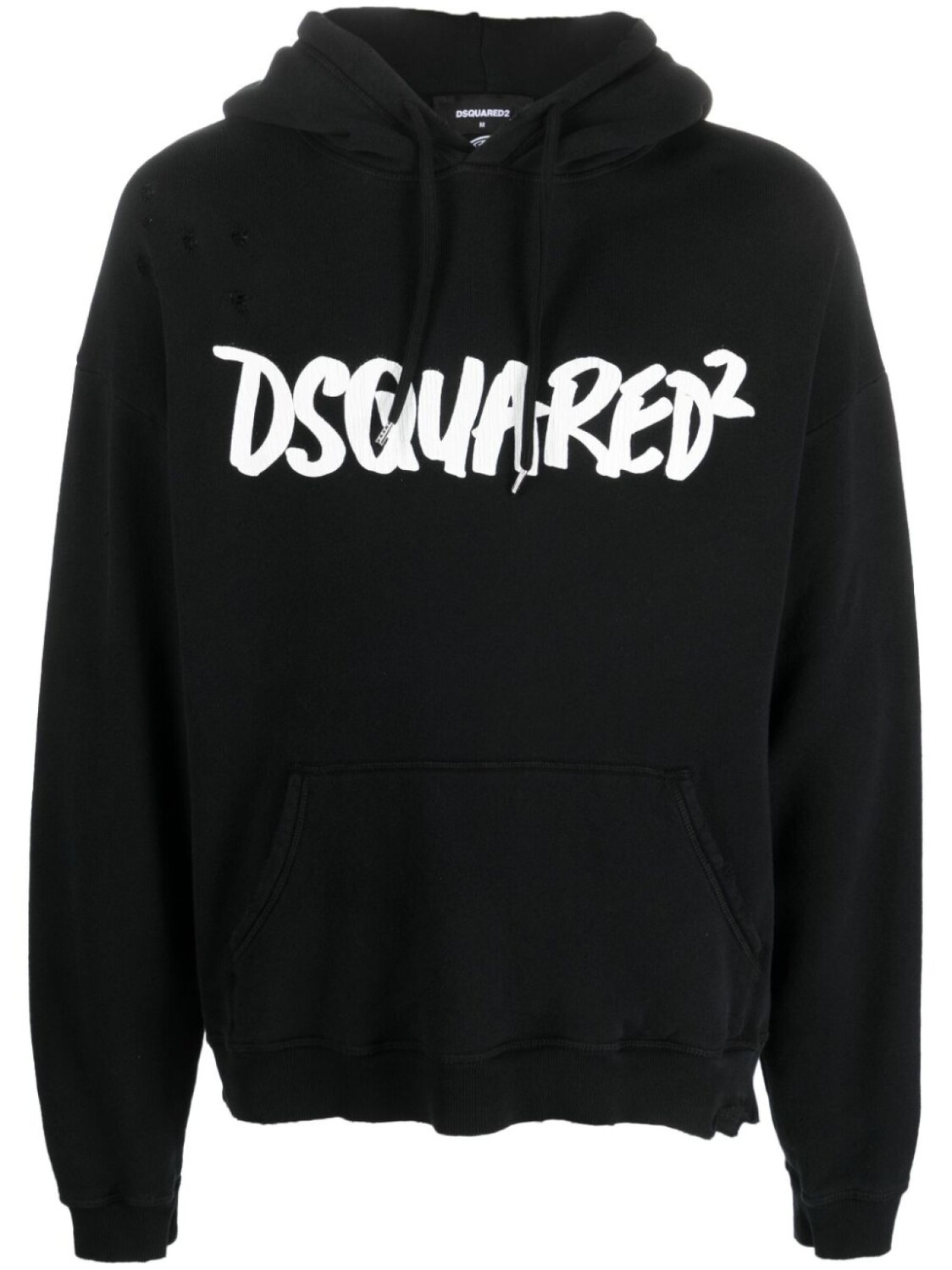 Dsquared2 худи с эффектом потертости и логотипом, черный