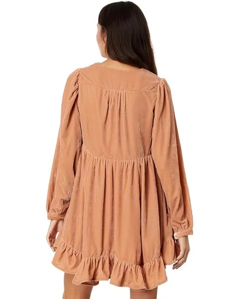 Платье Free People Estella Velvet Mini, цвет Rose Pearl