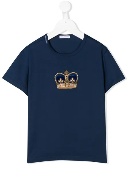 Dolce & Gabbana Kids футболка с круглым вырезом и нашивкой