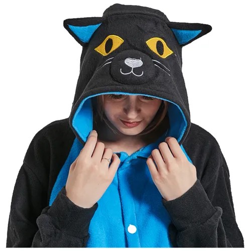 Костюм-пижама Кигуруми для взрослых Черный Кот M