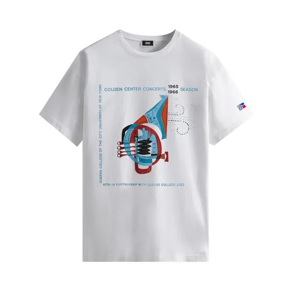 Футболка Kith x Russell Athletic For CUNY Queens College Jazz Vintage Tee 'White', белый